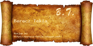 Berecz Tekla névjegykártya